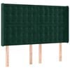 vidaXL Čelo postele so z&aacute;hybmi tmavozelen&yacute; 147x16x118/128 cm zamat