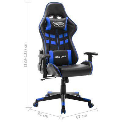vidaXL Herná stolička čierno-modrá umelá koža