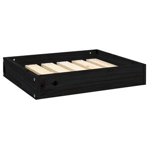 vidaXL Psia posteľ čierna 51,5x44x9 cm borovicov&yacute; mas&iacute;v