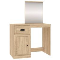 vidaXL Toaletný stolík so zrkadlom dub sonoma 90x50x132,5 cm drevo