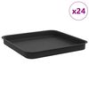 vidaXL &Scaron;tvorcov&yacute; kvetinov&yacute; podnos 24 ks Čierna 25,5 x 25,5 x 2,5 cm