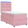 vidaXL LED boxspring posteľ s matracom Ružov&aacute; 90 x 200 cm Zamat