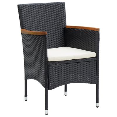 vidaXL Záhradné jedálenské stoličky 4 ks polyratanové čierne