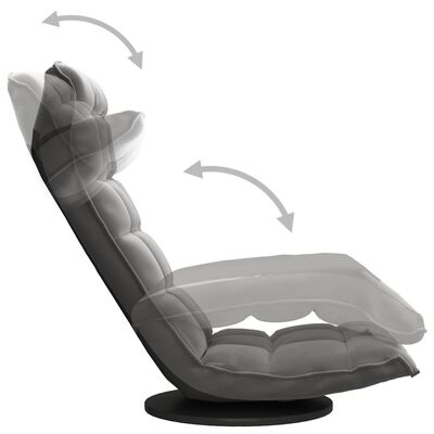 vidaXL Otočná podlahová stolička tmavosivá zamatová