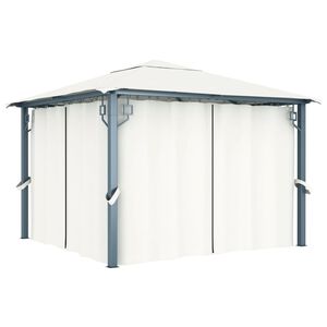 vidaXL Alt&aacute;nok so z&aacute;vesom 300x300 cm, kr&eacute;mov&yacute;, hlin&iacute;k