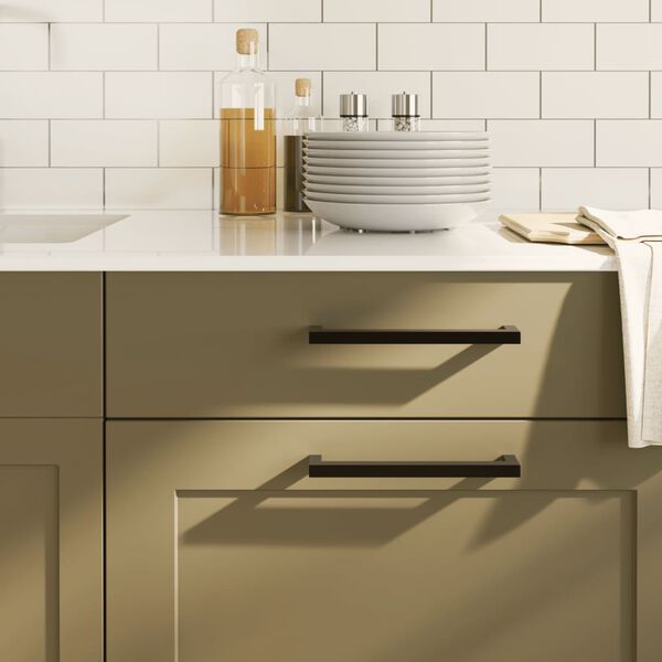 vidaXL Rukov&auml;te na skrinku 5 ks čierne 192 mm nehrdzavej&uacute;ca oceľ