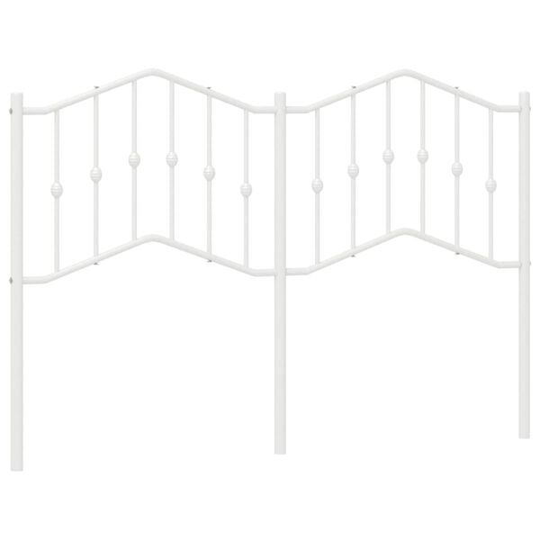 vidaXL Kovov&eacute; n&aacute;hradn&eacute; čelo postele biele 140 cm