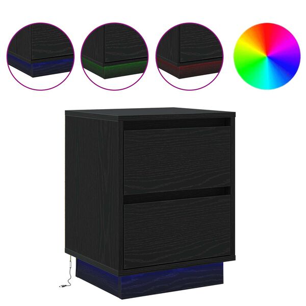 vidaXL Nočn&yacute; stol&iacute;k Čierny dub 39 x 34,5 x 50 cm Kompozitn&eacute; drevo