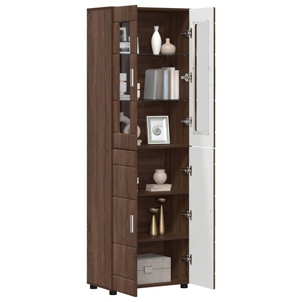 vidaXL Highboard FLORIN Hned&yacute; dub 60 x 35 x 182 cm Kompozitn&eacute; drevo