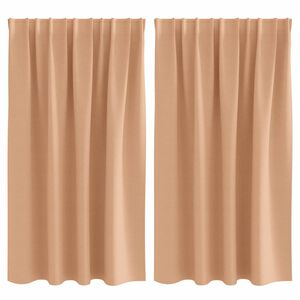 vidaXL Z&aacute;clony na zatemnenie s kr&uacute;žkami 2 pcs Svetlohned&aacute; 140 x 140 cm