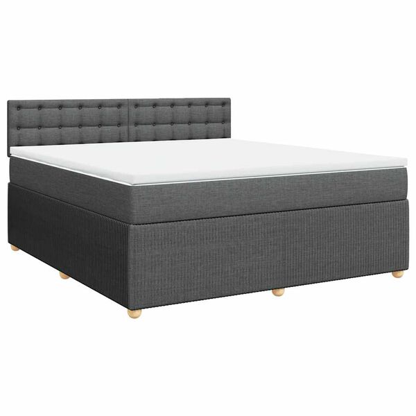 vidaXL Boxspring posteľ s matracom tmavosiv&aacute; 180x200 cm l&aacute;tka