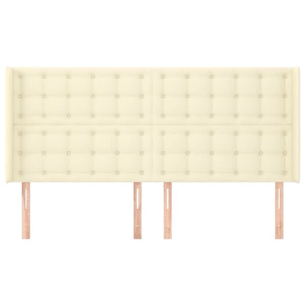 vidaXL Čelo postele so z&aacute;hybmi kr&eacute;mov&eacute; 183x16x118/128 cm umel&aacute; koža