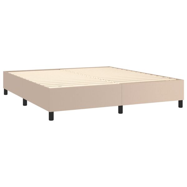 vidaXL Boxspring posteľ s matracom kapuč&iacute;nov&aacute; 160x200 cm umel&aacute; koža