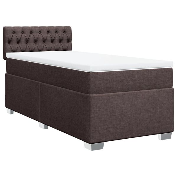 vidaXL Boxspring posteľ s matracom tmavohned&aacute; 90x190 cm l&aacute;tka