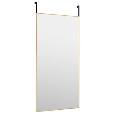 vidaXL Zrkadlo na dvere zlaté 50x100 cm sklo a hliník