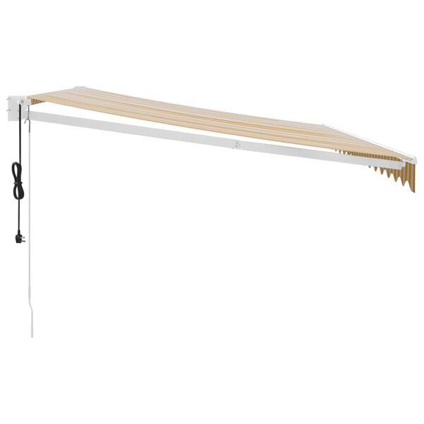 vidaXL Automatick&aacute; zaťahovacia mark&iacute;za, žlt&aacute; a biela 4x3 m