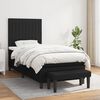 vidaXL Posteľn&yacute; r&aacute;m boxspring s matracom čierny 90x190 cm l&aacute;tka