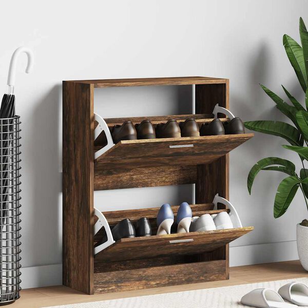 vidaXL Botn&iacute;k dymov&yacute; dub 63x24x81 cm spracovan&eacute; drevo