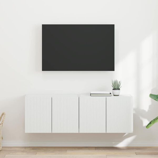 vidaXL TV n&aacute;stenn&aacute; skriňa N&aacute;stenn&yacute; 2 pcs Biela 59,5 x 31 x 40 cm