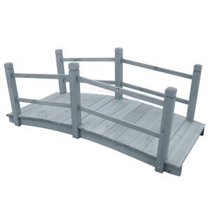 vidaXL Z&aacute;hradn&yacute; most, siv&yacute; 140x60x56 cm, jedľov&yacute; mas&iacute;v