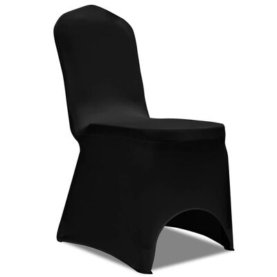 vidaXL Návleky na stoličku čierne 30 ks naťahovacie