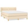 vidaXL Posteľn&yacute; r&aacute;m boxspring s matracom kr&eacute;mov&yacute; 140x200 cm l&aacute;tka
