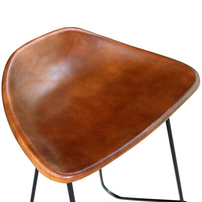 vidaXL Barové stoličky 6 ks, hnedé, pravá koža