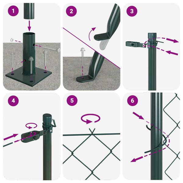 vidaXL Stĺp na plot. Zelen&aacute; 10 x 1,6 m (40 x 40 mm sieťovina)