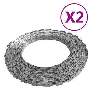 vidaXL BTO-22 Žiletkov&eacute; dr&ocirc;ty 2 ks, 100 m, oceľ