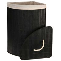Bathroom Solutions Rohový kôš na bielizeň bambus čierny