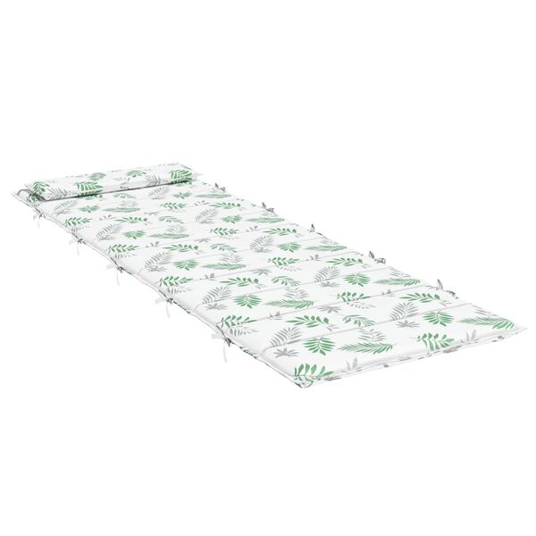 vidaXL Vank&uacute;&scaron; na slnečn&eacute; ležadlo Biela a zelen&aacute; 178 x 60 x 4 cm