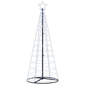 vidaXL LED vianočn&yacute; stromček EKENAS 250 cm 390 LED Studen&aacute; biela Oceľ