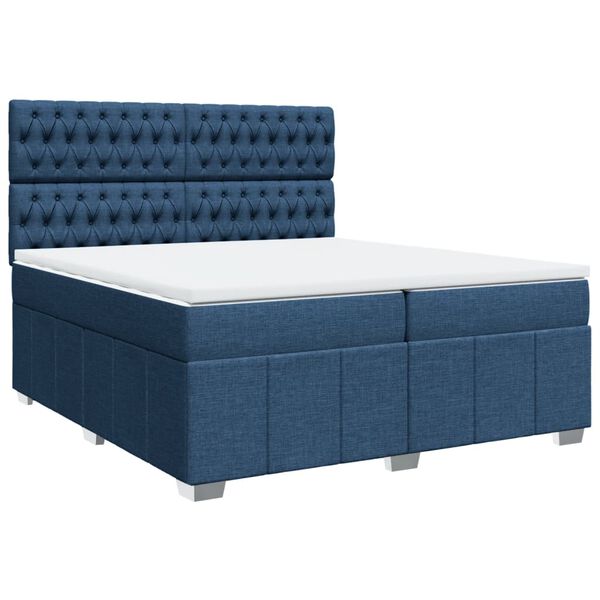 vidaXL Boxspring posteľ s matracom modr&aacute; 200x200 cm l&aacute;tka