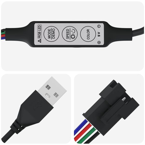 vidaXL LED p&aacute;s 4 pcs Čierna a priehľadn&aacute; 45 x 0,8 x 0,3 cm Meď a plast