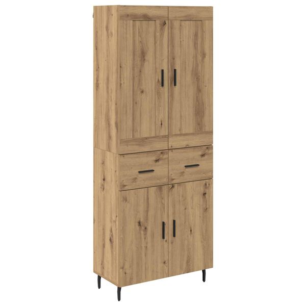 vidaXL Highboard so z&aacute;suvkou 2 pcs Remeseln&yacute; dub Kompozitn&eacute; drevo
