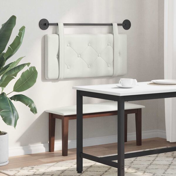 vidaXL Z&aacute;vesn&aacute; Čel&aacute; N&aacute;stenn&yacute; Biely 90 cm Umel&aacute; koža