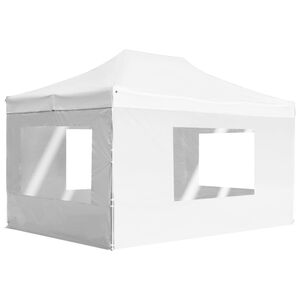 vidaXL Profesion&aacute;lny skladac&iacute; stan+steny, hlin&iacute;k 4,5x3 m, biely
