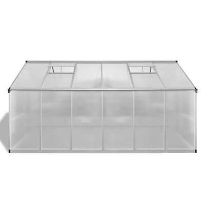 vidaXL Spevnený hliníkový skleník s podkladovým rámom 9,025 m²