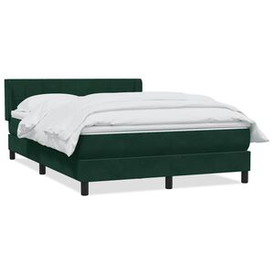 vidaXL Posteľn&yacute; r&aacute;m boxsping s matracom tmavozelen&yacute; 160x220 cm zamat