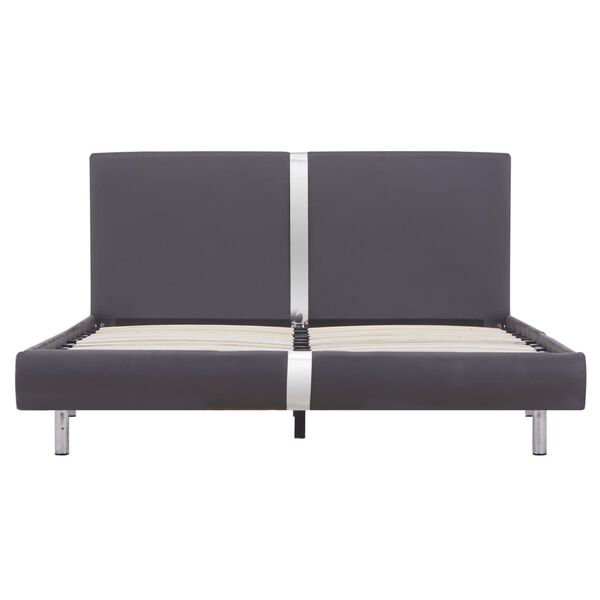 vidaXL Posteľný rám, sivý, umelá koža 140x200 cm