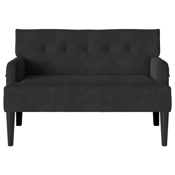 vidaXL Chesterfield lavica Čierna 112 x 65.5 x 75 cm Zamat