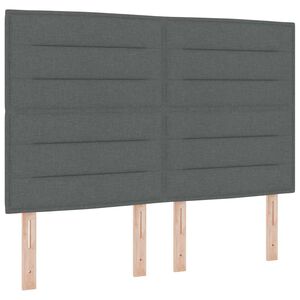 vidaXL LED box s pružinami s matracmi Tmavo &scaron;ed&aacute; 140 x 200 cm l&aacute;tka