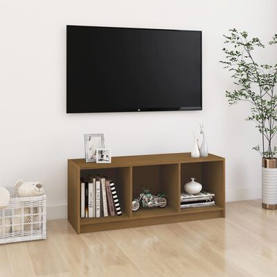 vidaXL TV skrinka medovo-hnedá 104x33x41 cm borovicový masív