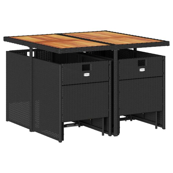 vidaXL 9-dielna z&aacute;hradn&aacute; jed&aacute;lensk&aacute; sada s vank&uacute;&scaron;mi čierna polyratan