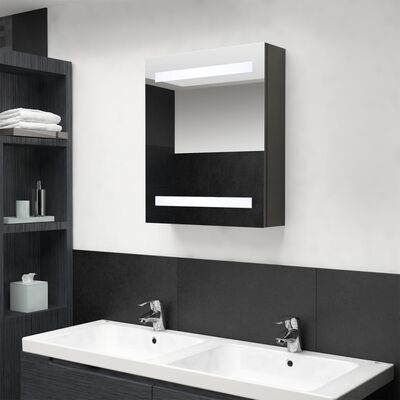 vidaXL LED kúpeľňová zrkadlová skrinka antracitová 50x14x60 cm