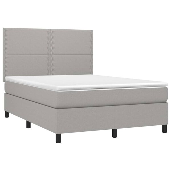 vidaXL Boxspring posteľ s matracom bledosiv&aacute; 140x200 cm l&aacute;tka
