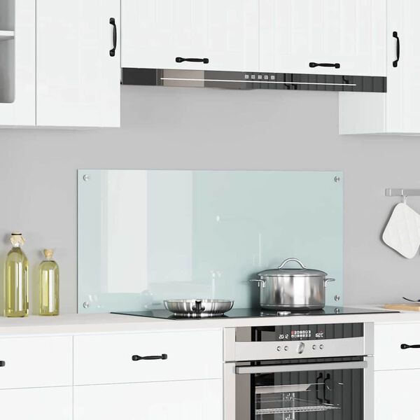 vidaXL Kuchynsk&yacute; backsplash Biela 110 x 50 cm tvrden&eacute; sklo