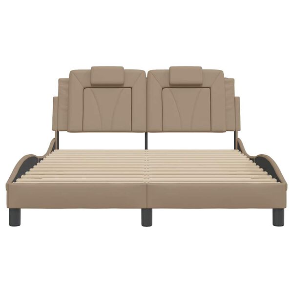 vidaXL R&aacute;m postele Viana bez matraca kapuč&iacute;nov&yacute; 140x200 cm umel&aacute; koža