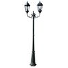 vidaXL Stĺpov&eacute; z&aacute;hradn&eacute; svetlo, 2-ramenn&eacute; 230 cm, zelenočierne, hlin&iacute;k