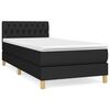 vidaXL Posteľn&yacute; r&aacute;m boxspring s matracom čierny 90x200 cm l&aacute;tka